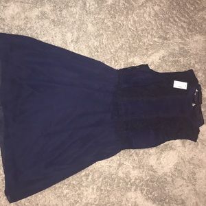 Navy blue right below the knee party dress